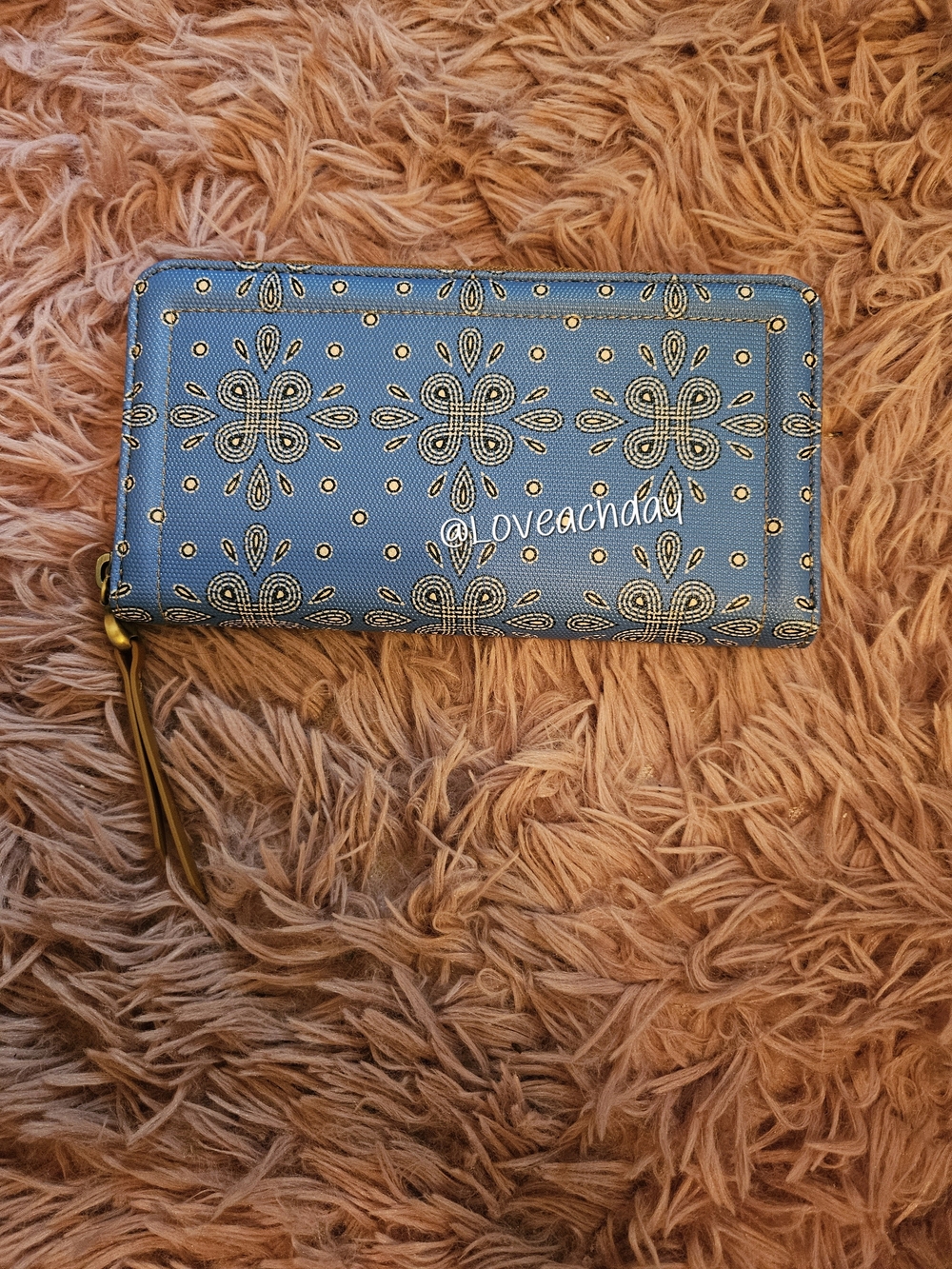 HOBO☆Blue Journey Bandana Long Zip Around Wallet - NWT